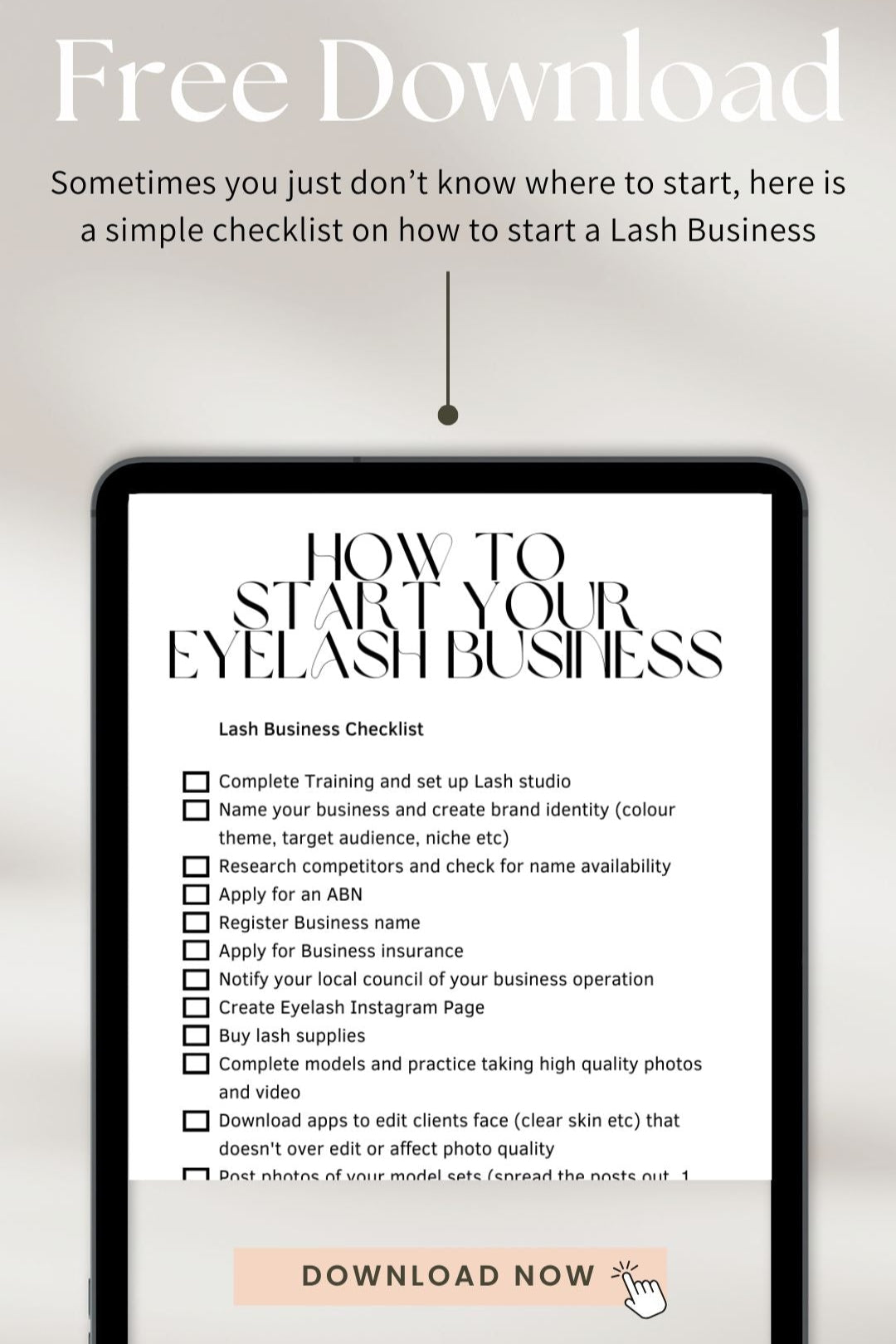 "Start a Lash Business" Checklist